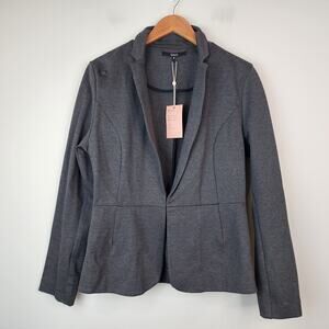 Quince Ultra Stretch Ponte Blazer Charcoal Gray Size M NWT